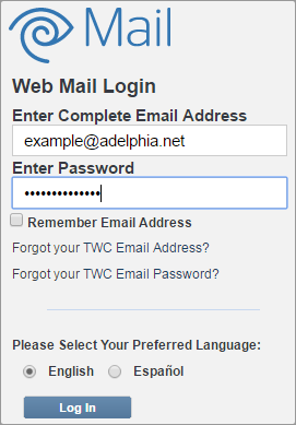 Adelphia Login Account with TWC Email - Screenshots of website www.timewarnercable.com